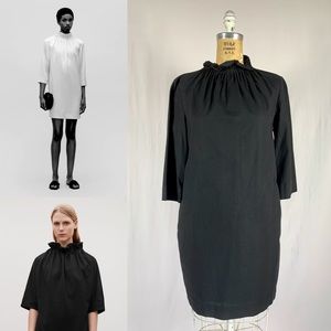 COS Minimalist Gathered Neck Cotton Shift Dress 6